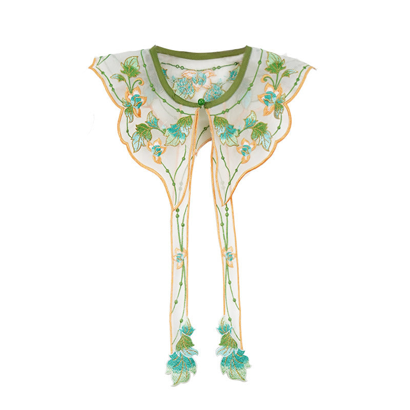Super exquisite pure embroidery craftsmanship children's cloud shoulder, paired with green children's Hanfu